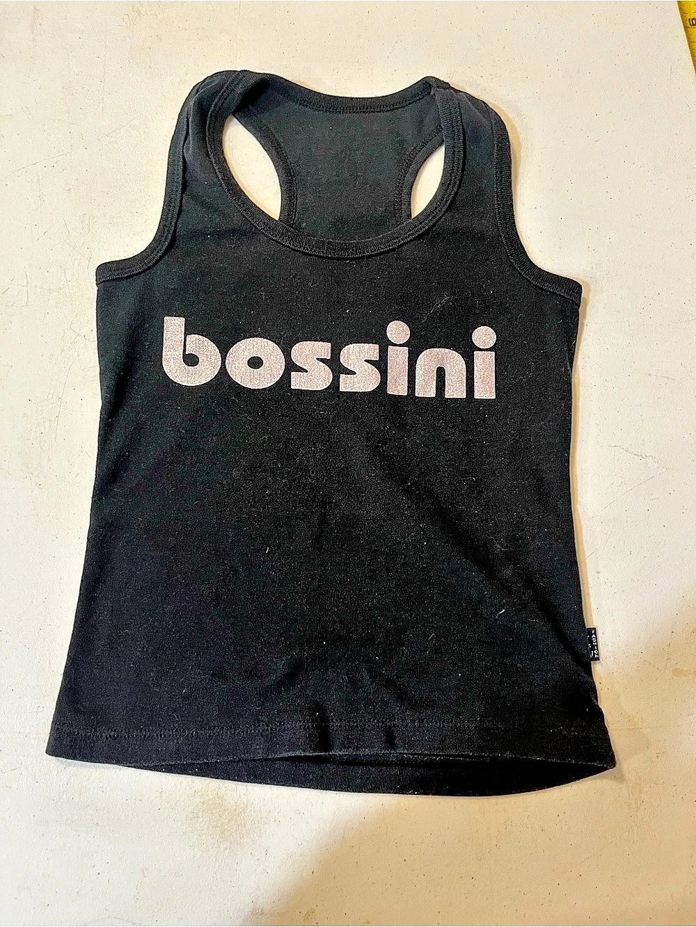 bossini womens small Black bossini glitter lettering Tank Top